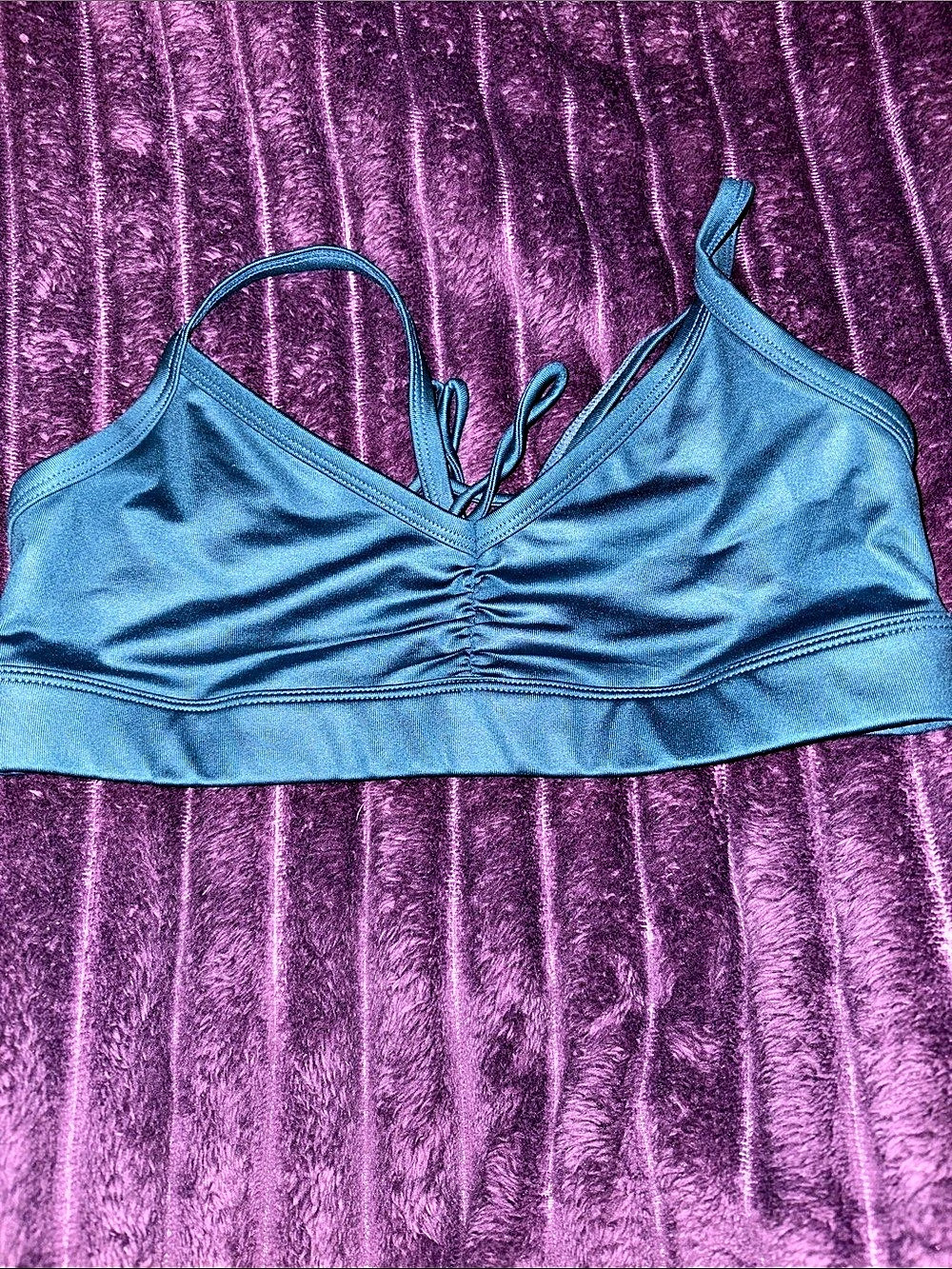 alo Airbrush Real Bra Tank Sports Bra in Blue Small Like New